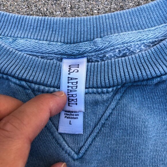 VTG U.S. APPAREL Yellowstone National Park Sweatshirt LG Men's Blue Crew Retro - Picture 6 of 8